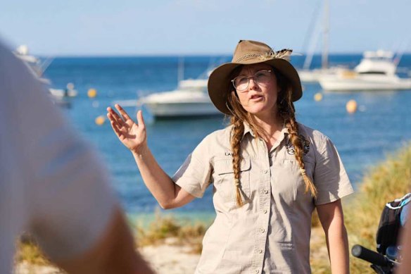 On-brand … guide Laura dons her safari best.