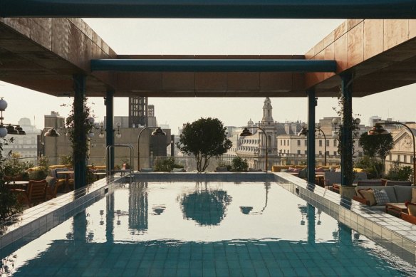 An outdoor pool at one of eight Soho Houses in London.