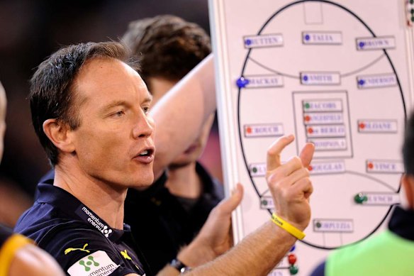 Brenton Sanderson, chair of the AFL Coaches Association, during his time as Adelaide coach. 