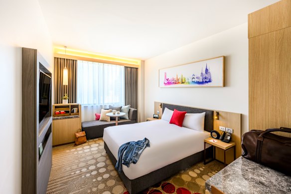 One of Ibis Melbourne Central’s cleverly designed rooms.