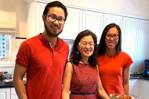 Gladys Liu with her children, Derek and Sally, on Christmas Day 2019. Photo courtesy of Gladys Liu