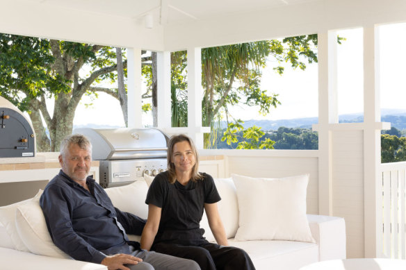 Builder Michael Beukers and interior designer Ali Griffiths restored and extended an original 1927 Queenslander in the Byron Bay hinterland. 