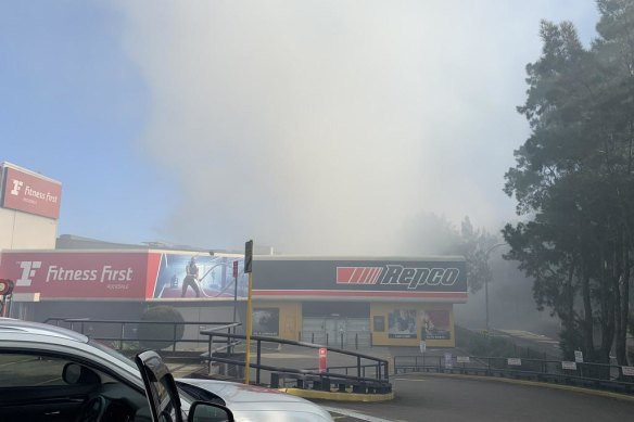 Customers and staff were evacuated from Repco Rockdale about 9am on Saturday.
