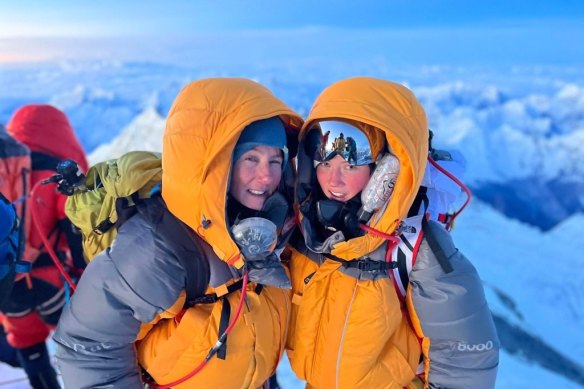 Gabby (right) with her mum Jane (left) after making the summit together.