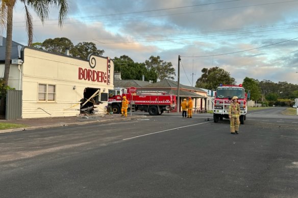 The car ripped a hole through the pub’s art deco facade.