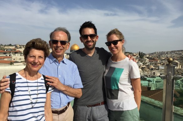 The author and Ali, at right, with his mother and father in Jerusalem in 2016.