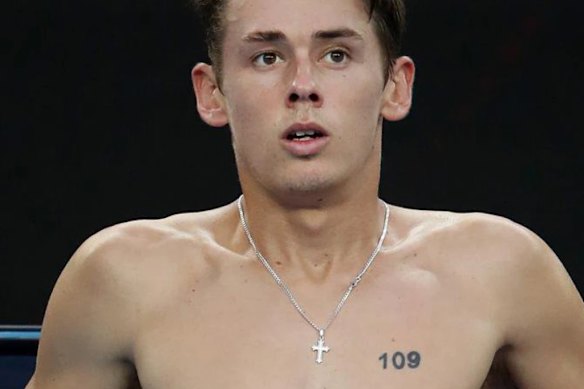 Alex de Minaur’s only tattoo.