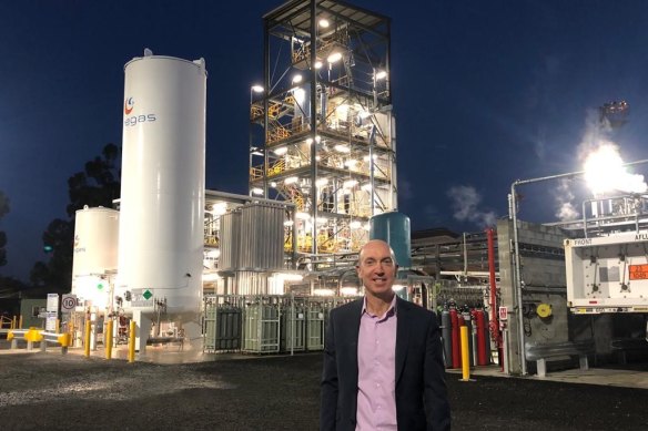 J-Power's Jeremy Stone at the Latrobe Valley Hydrogen Gasification Pilot Plant.