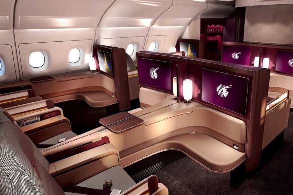 Qatar Airways’ first-class seats.