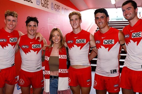 Sydney Sweeney first visited the Swans in 2023 when filming in the Harbour City.