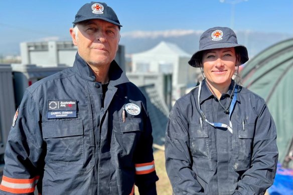Darryl Dunbar and Nat Tarrant from the Australian Disaster Assistance Response Team working in earthquake-affected Turkey.