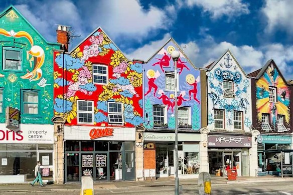 The Six Sisters murals on North Street in Bedminster, Bristol.