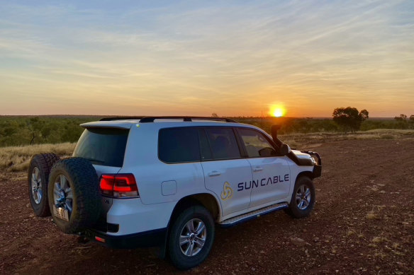 A Sun Cable truck on site in the Northern Territory.