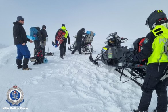 The group hunkered down in Seaman’s Hut before police were able to reach the hikers on Tuesday.