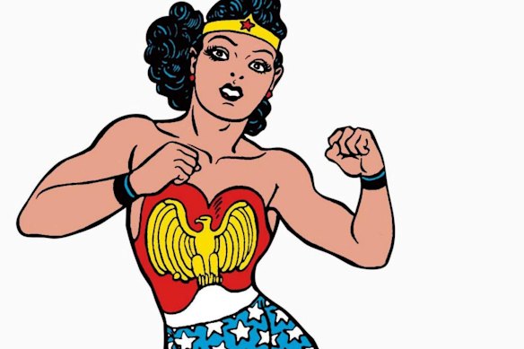 Mulher Maravilha, como apareceu nos primeiros quadrinhos. 