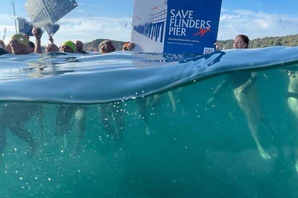 The Flinders Icebergers joined in to support saving the pier 