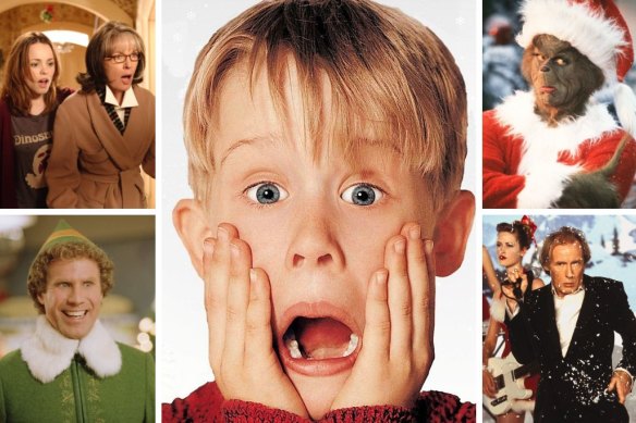Christmas and horror go hand in hand: Clockwise from top left, The Family Stone, Home Alone, How the Grinch Stole Christmas, Love, Actually and Elf. 