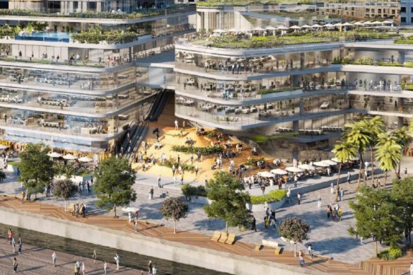 Mirvac has lodged revised plans to overhaul the Harbourside shopping centre at Darling Harbour. 