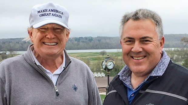 Joe Hockey with former president Donald Trump.