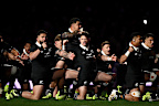 New Zealand perform a haka at Eden Park.