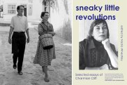 Charmian Clift and George Johnston during their time on Hydra and, right, the cover of Sneaky Little Revolutions.