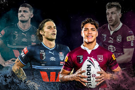 Nathan Cleary, Cameron Munster, Reece Walsh and Nicho Hynes State of Origin graphic.