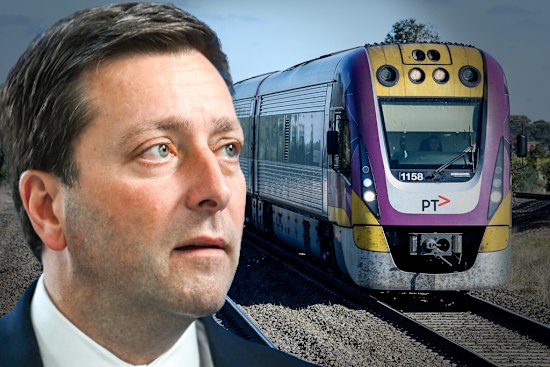 Matthew Guy has promised to slash V/Line train fares if elected.