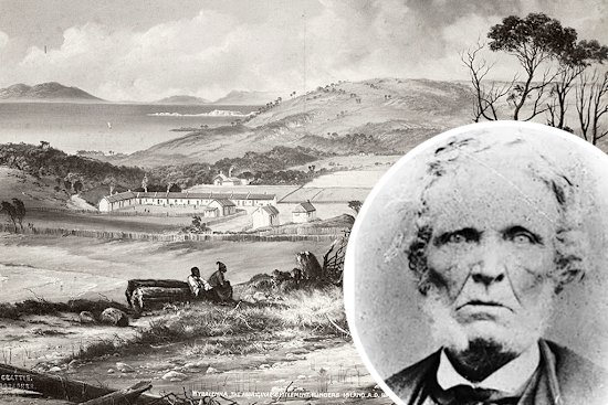 Aboriginal settlement, Flinders Island, Tasmania, 1847. 