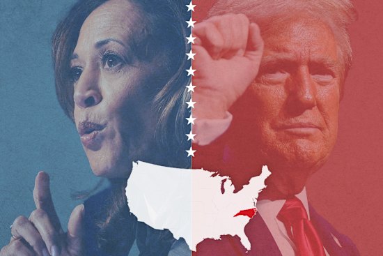 Kamala Harris and Donald Trump are tied in polling in the battleground state of North Carolina.
