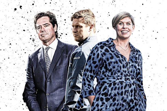 Gillon McLachlan, Sam Mitchell, and Jennifer Watt.