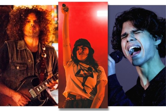 Must-see gigs (from left): Wolfmother’s Andrew Stockdale, Benee and Budjerah.