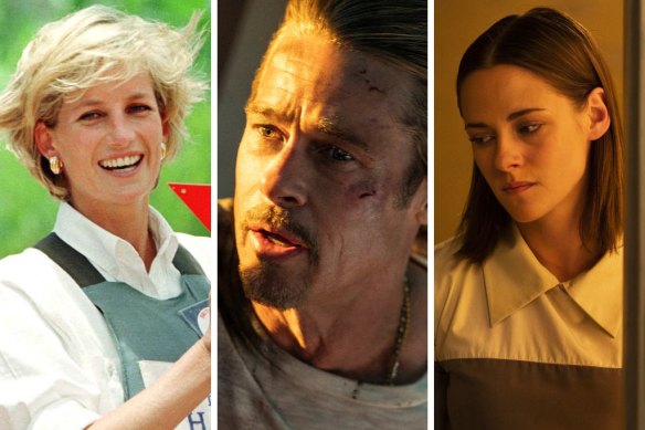 Movies to see in August include (from left) The Princess, Bullet Train and Crimes of the Future.