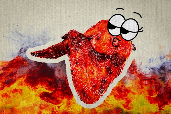 Chicken wings play a supporting role in Hot Ones.