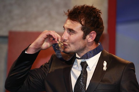 Essendon footballer Jobe Watson after winning the Brownlow Medal.