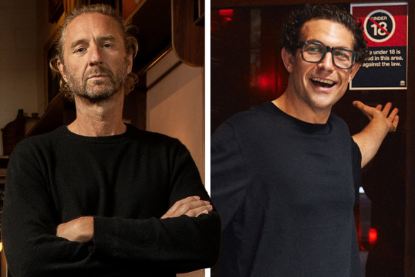 CEO da Merivale, Justin Hemmes (à esquerda) e Anton Forte da Swillhouse.