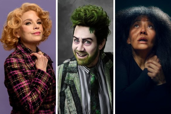 From left, Sigrid Thornton, Eddie Perfect and Paula Arundell return to Melbourne stages in 2025. 