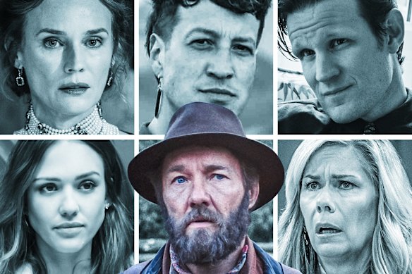 What to stream this week (clockwise from top left): The Seduction; Marlon Williams: Ngā Ao E Rua – Two Worlds; The Death of Bunny Munro; Leanne Morgan: Unspeakable Things; Train Dreams; and LA’s Finest.