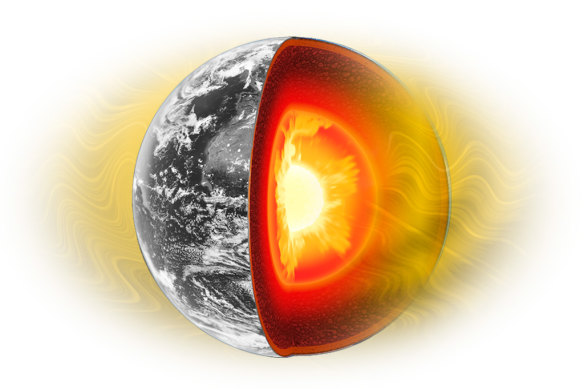 The Earth’s inner core is as hot as the surface of the sun and would be as bright to look at, scientists say.