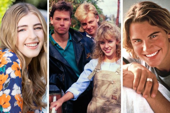 From left: Georgie Stone, Guy Pearce, Jason Donovan, Kylie Minogue and Daniel MacPherson have all called Ramsay Street home.