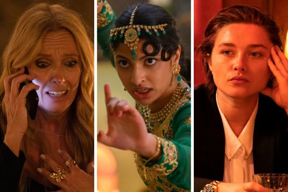 Movies to see in March include (from left) Mafia Mamma, Polite Society and A Good Person.