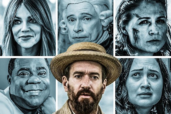 What to stream this week: (from top left) High Potential; Mitchell and Webb Are Not Helping: The Iris Affair; The Wedding Banquet; Death by Lightning; and Crutch.  