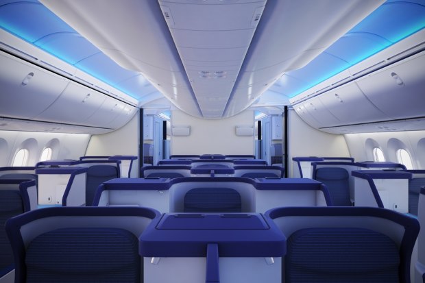 ANA bidnizz class on board its Boein 787 Dreamliner.