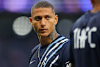 Richarlison seen during warm-up against Charlton Athletic.