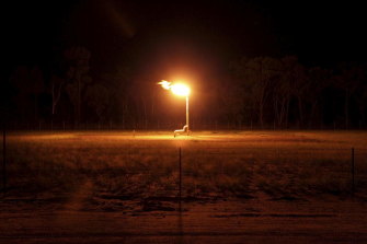 A Santos gas flare burns off unwanted gasses.