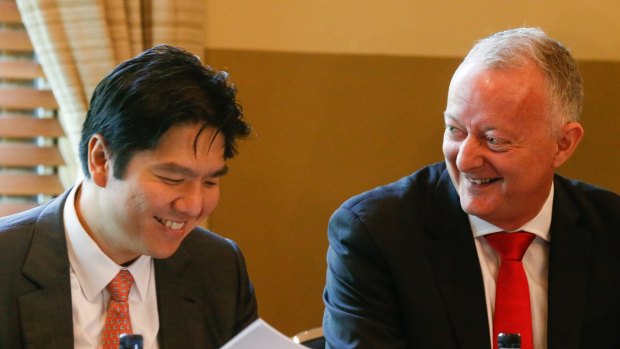 It's been a tough year for Aveo chairman Seng Huang Lee (left) and chief executive Geoff Grady.