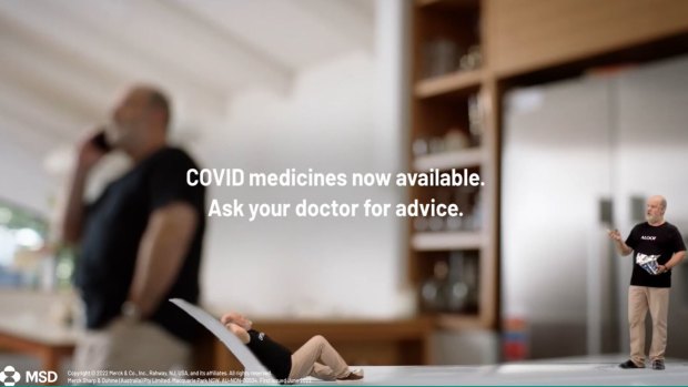 Pharmaceutical products cannot be promoted by name on television, so the campaign just encourages people to have a plan in case they catch COVID. 