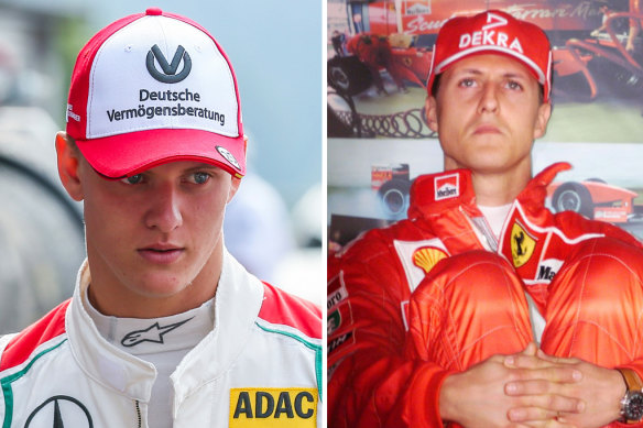 Mick Schumacher and his famous father Michael Schumacher.