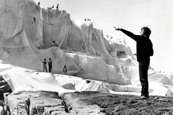 Wrapped Coast  by Christo, pictured, and Jeanne-Claude, 1969, Little Bay, Sydney.