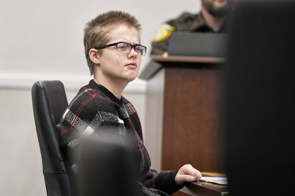 Morgan Geyser in a Wisconsin courtroom in January.