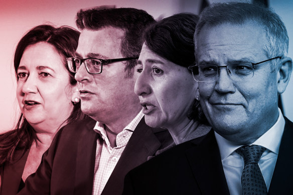 Voters are backing the Labor premiers’ handling of the pandemic response in recent outbreaks over the NSW Premier and the Prime Minister.